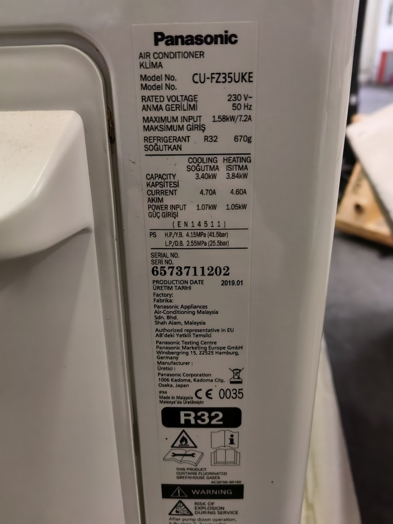 Panasonic CU-FZ35UKE (SN:6573711202)