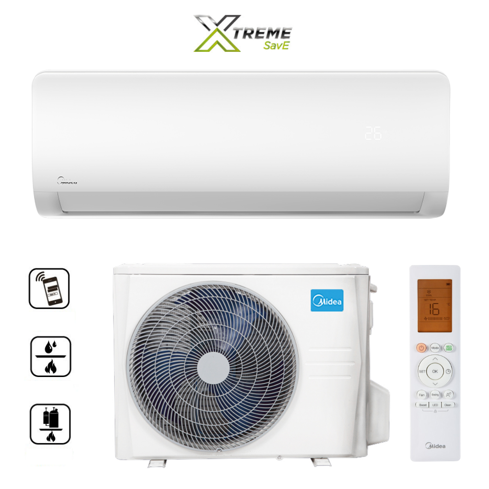 📦Midea 3,5kW Xtreme Save inverteres oldalfali klíma szett (MSAGBU-12HRFNX, MOX102-12HFN8)