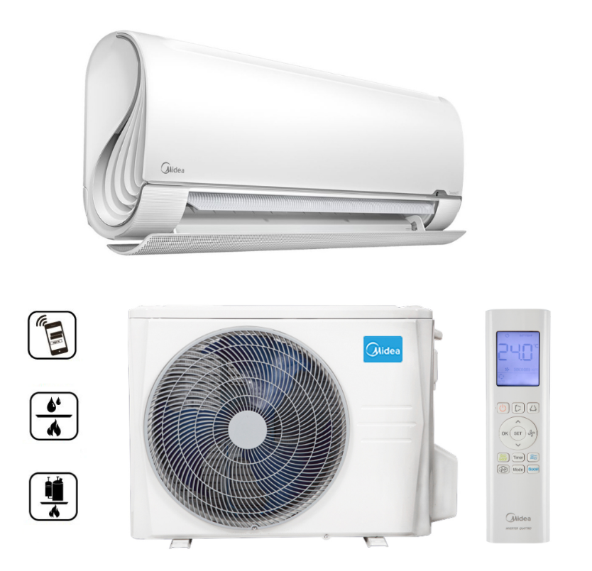 📦Midea 3,5kW Breezeless+ inverteres oldalfali klíma szett (MSFAAU-12HRFN8, MOX230-12HFN8-BR)